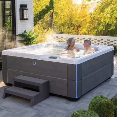 Image of a couple relaxing in a hot tub.